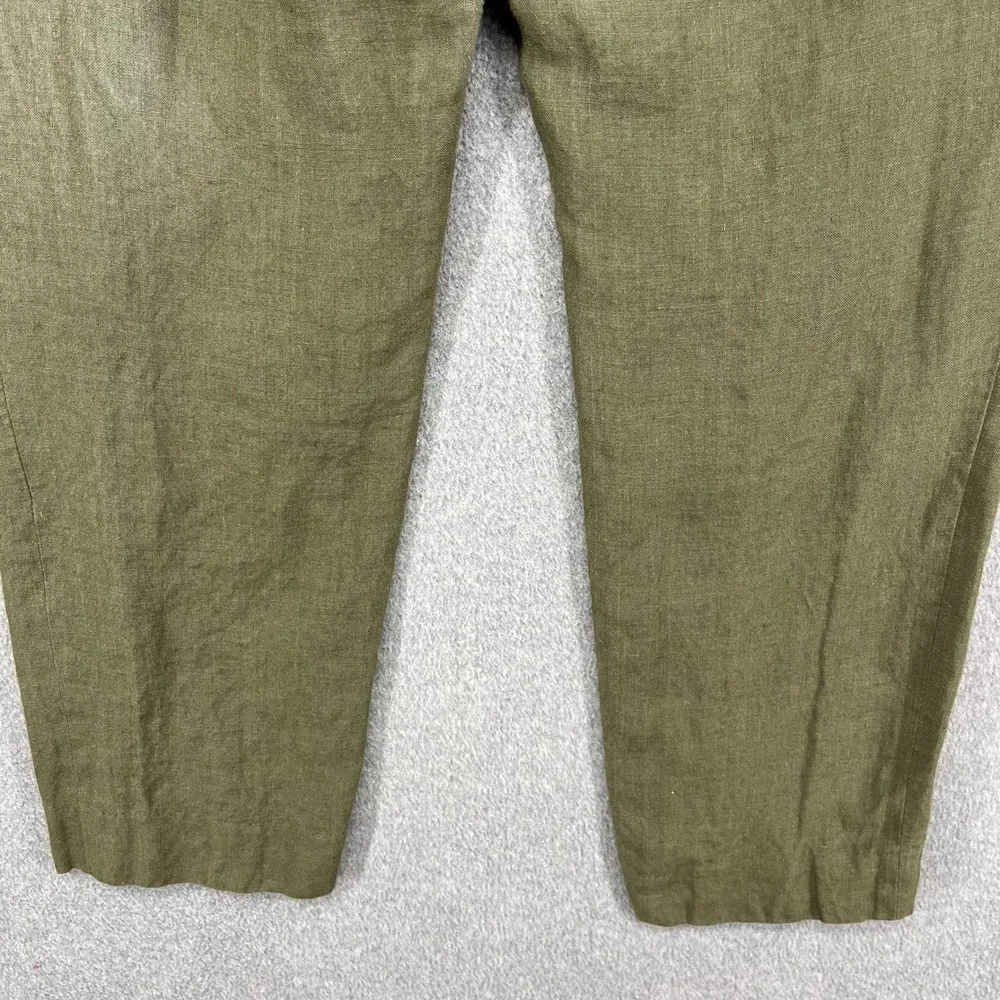 Charles Tyrwhitt Slim Fit Linen Dress Pants Khaki Green Men 38W 32L (35in X 27in